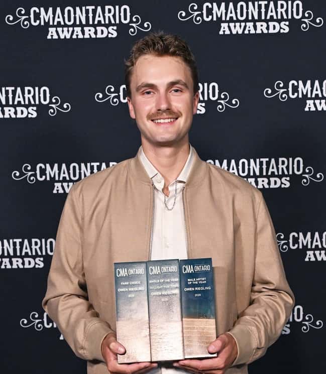 Mildmay's Owen Riegling three-time winner at CMAOntario Awards