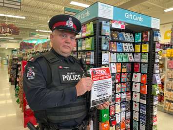 Lasalle Constable Terry Seguin at Rexall in LaSalle, December 8, 2022. (Photo by Maureen Revait) 