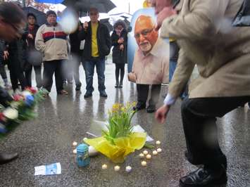 Hundreds attended a memorial service on Wonderland Rd. S, for murdered London cab driver Vijay Bhatia, May 4, 2017. (Photo by Miranda Chant)