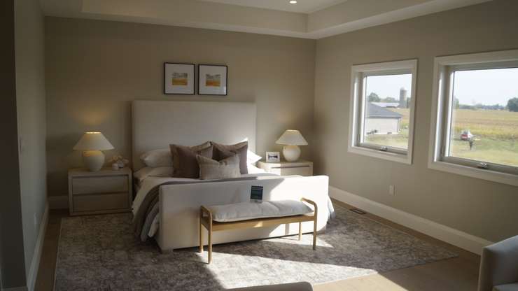 A bedroom at the Dream Home in Plympton-Wyoming, Oct. 4, 2024 (Photo by: Lindsay Newman/ Blackburn Media)