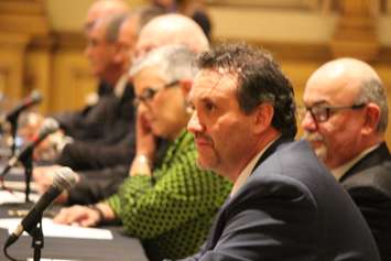 Tecumseh Deputy Mayor Joe Bachetti is seen front and centre in this December 10, 2014 photo as Essex County Council holds its inaugural meeting on December 10, 2014 at the Ciociaro Club. (Photo by Ricardo Veneza)