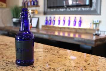 A bottle of Proper Lager from Brew microbrewery on University Ave. in Windsor, December 2014. (Photo by Mike Vlasveld)