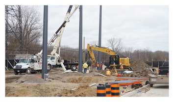 Next step for new bridge plaza.  May 01, 2017.  (Photo courtesy of  Windsor Detroit Bridge Authority)