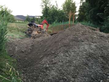 A pile of dirt dumped on the Howard Watson Nature Trail. Submitted Photo.