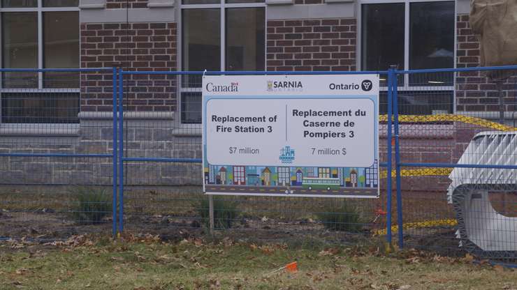 Replacement sign for Fire Station 3. December 4, 2023 (Photo by Natalia Vega)