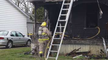 House fire in Petrolia April 6, 2016. (BlackburnNews.com photo by Briana Carnegie.)