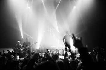 Canadian band Simple Plan on stage at the Olde Walkerville Theatre in a benefit concert presented by Blackburn Radio on February 17, 2016. (Photo by Jason Ploegman)