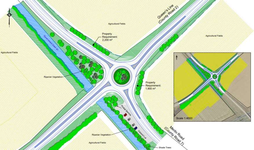 UPDATE Roundabout construction at Queens Line and Merlin Road to begin