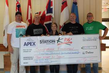 Cheque Presentation To Sunnybrook Hospital from That Night In Sarnia.