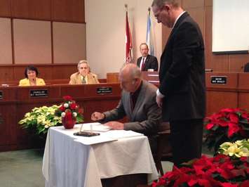 Inaugural meeting of the 2014-2018 Sarnia City Council December 1, 2014 (BlackburnNews.com photo by Melanie Irwin)