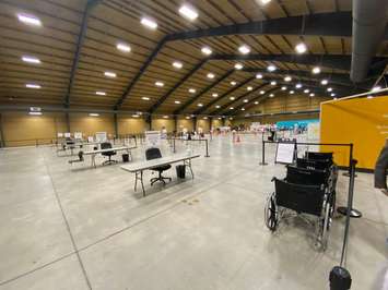 Chatham Mass Vaccination Clinic at the John D. Bradley Centre on February 22, 2021 (Photo by Allanah Wills)