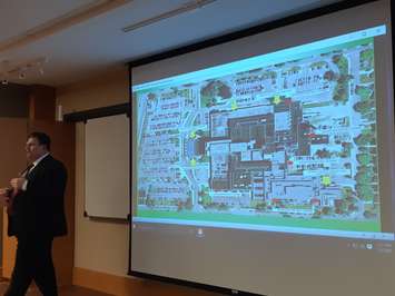 Windsor Regional Hospital president and CEO David Musyj explains the plan for entering the Met Campus should a COVID-19 outbreak happen locally, March 5, 2020. Photo by Mark Brown/Blackburn News.