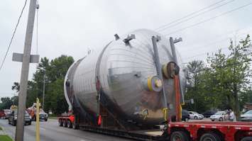 Large refinery vessel transported throughout Sarnia July 17, 2015 (BlackburnNews.com Photo by Briana Carnegie)