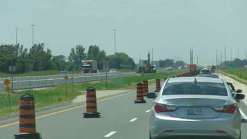 Construction on Highway 401 near Tilbury (Photo by Jake Kislinsky)