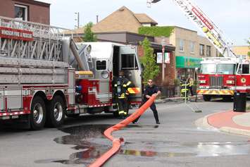 Fire officials are investigating a fire at a restaurant at the corner of Erie St. E and Marentette Ave. in Windsor May 21, 2015.  (Photo by Adelle Loiselle)