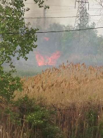 Multiple grass fires in Chemical Valley May 21, 2015 (Photo courtesy of Tori Spanton)