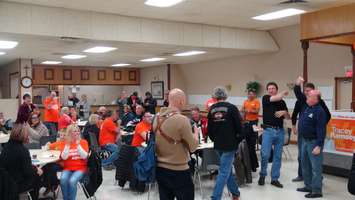 NDP supporters react to the news that Tracey Ramsey has been elected as Essex MP, October 19, 2015 (Photo by Jake Kislinsky)