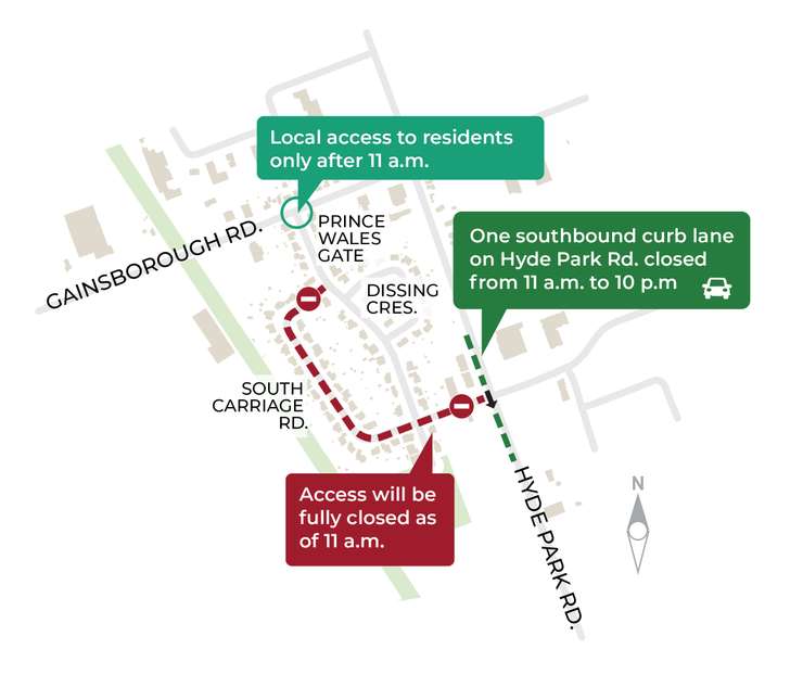 Road closures during Our London Family memorial (Image courtesy of the City of London)