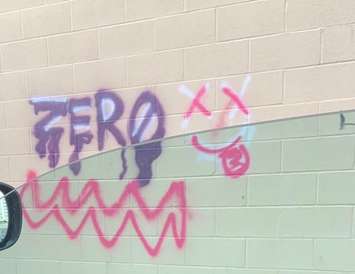 Graffiti tags found in Chatham. (Photo courtesy of Chatham-Kent police)