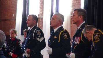  Chatham-Kent Police Chief Gary Conn and former Chief Dennis Poole at Conn's Swearing-In Ceremony (Photo by Jake Kislinsky)
