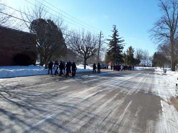 Education union members picket in Seaforth in front of the Avon Maitland District School Board facility. February 21st, 2020 (Photo by Bob Montgomery)