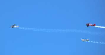 403 Honour Flight over Sarnia May 20, 2020 (BlackburnNews.com photo by Dave Dentinger)