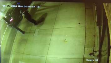 Photo of a suspect accused of breaking into a mailbox on King Street in Chatham. (Screenshot from submitted video)
