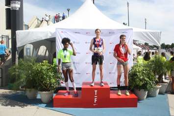 Carolyn Prins of CCHS competes in Jr. Girls triple jump at OFSAA in Windsor. (Photo courtesy of Patrick McNamara)