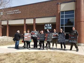 Student protest at Norwell District in Palmerston on April 4, 2019. (Photo by Adam Bell)