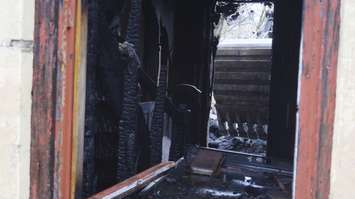 A fire damaged abandoned building off London Line. April 26, 2019. (Photo by Colin Gowdy, BlackburnNews)