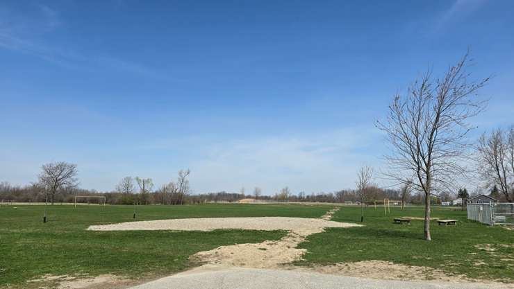 The area where a new baseball field will be built at Lambton Centennial thanks to the Jays Care Foundation. Image courtesy of Principal Leo Spence.