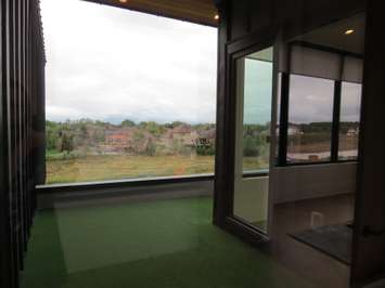 The terrace at the Millstone Dream Home  on  Silver Creek Circle. (Photo by Miranda Chant, Blackburn News) 