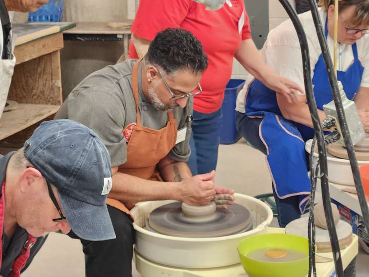Personal Touch Eatery & Catering Chef Paresh Thakkar makes a bowl at the Celebrity Bowl a Thon - Mar 12/24 (Blackburn Media Photo by Josh Boyce)