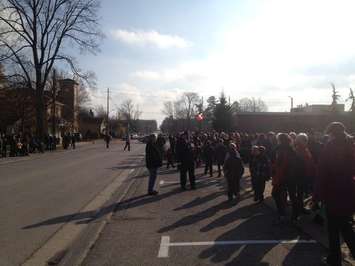Crowds gathering at the Port Elgin Cenotaph