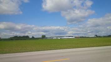 The IPM tented city in Walton from afar. (Photo by Bob Montgomery)