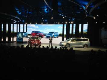 The new Chrysler Pacifica is unveiled at the North American International Auto Show, January 11, 2016. (Photo by Maureen Revait)