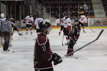The Chatham Maroons take on the Leamington Flyers, March 24, 2016. (Photo by Matt Weverink)