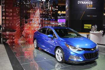 The 2018 Chevrolet Cruze compact vehicle is displayed the North American International Auto Show in Detroit, January 15, 2018. Photo by Mark Brown/Blackburn News.