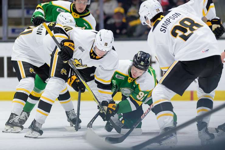 London Knights at Sarnia Sting, October 26, 2025. Photo by Metcalfe Photography. 
