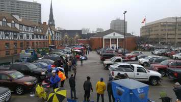 Hundreds of people lined up outside Sarnia Legion for the Catch The Ace draw. March 29, 2018. (Photo by Colin Gowdy, Blackburn News)