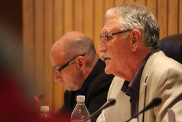 Greater Essex County District School Board Trustee Tom Kilpatrick, right, and trustee Ron LeClair, June 2, 2015. (Photo by Jason Viau)