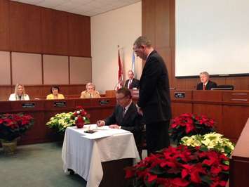 Inaugural meeting of the 2014-2018 Sarnia City Council December 1, 2014 (BlackburnNews.com photo by Melanie Irwin)