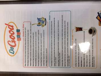 The Downtown Mission's Do Good Deli menu, March 20, 2017. (Photo by Mike Vlasveld)