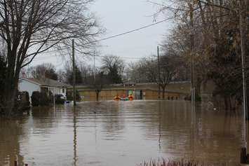 CK Fire & Water Rescue after evacuating homes on Siskind Ct. in Chatham on Feb 24, 2018 (Photo by Cheryl Johnstone)