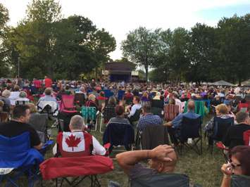A crowd gathers ahead of the Beach Boys concert at Tecumseh Park in Chatham, August 8, 2015. (Photo by the Blackburn Radio Summer Patrol)