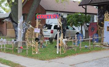 A Halloween display on Prado Pl. in east Windsor, October 31, 2017. (Photo by Maureen Revait)