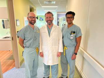 Dr. Paul Martin, Dr. Alvaro Ramirez, and Dr. Dhiraj Dhanjani. (Photo courtesy of Bluewater Health)