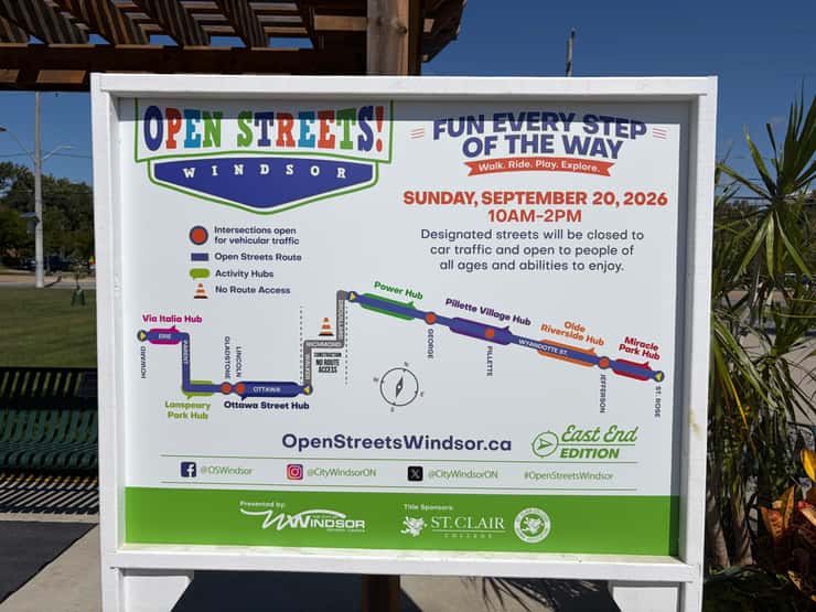 Open Streets Windsor 2026 map, August 27, 2026. (Photo by Maureen Revait) 