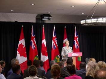 Ontario Premier Kathleen Wynne addresses the Sarnia-Lambton Chamber of Commerce June 18, 2015 (BlackburnNews.com Photo by Briana Carnegie)
