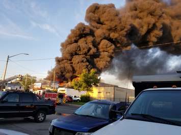 Fire at Serbu Tire in Windsor on June 23, 2019 (photo courtesy Connie Anderson)